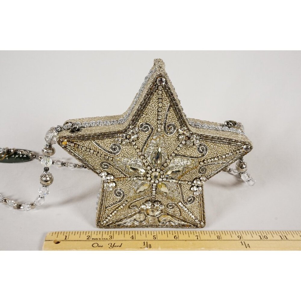 RARE Mary Frances Super Star Silver Gold Beaded Holiday Purse Handbag NEW!! - Picture 2 of 10